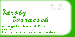 karoly dvoracsek business card